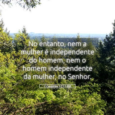 Picture 05 - 1 Coríntios 11:11 BSL - No entanto, nem a mulher é independente do - Bible Verse Picture
