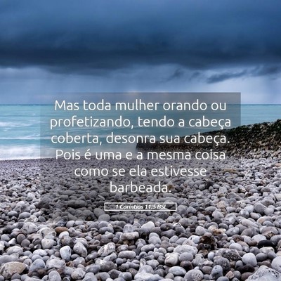 Picture 05 - 1 Coríntios 11:5 BSL - Mas toda mulher orando ou profetizando, tendo a - Bible Verse Picture