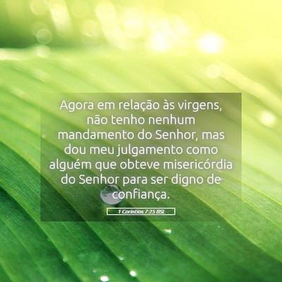 Picture 05 - 1 Coríntios 7:25 BSL - Agora em relação às virgens, não tenho nenhum - Bible Verse Picture
