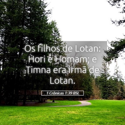 Picture 05 - 1 Crônicas 1:39 BSL - Os filhos de Lotan: Hori e Homam; e Timna era - Bible Verse Picture