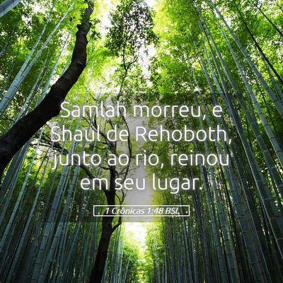 Picture 05 - 1 Crônicas 1:48 BSL - Samlah morreu, e Shaul de Rehoboth, junto ao rio, - Bible Verse Picture