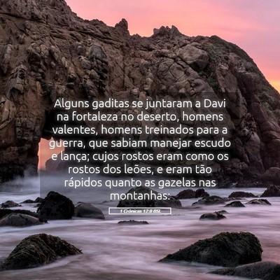 Picture 05 - 1 Crônicas 12:8 BSL - Alguns gaditas se juntaram a Davi na fortaleza no - Bible Verse Picture