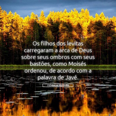 Picture 05 - 1 Crônicas 15:15 BSL - Os filhos dos levitas carregaram a arca de Deus - Bible Verse Picture