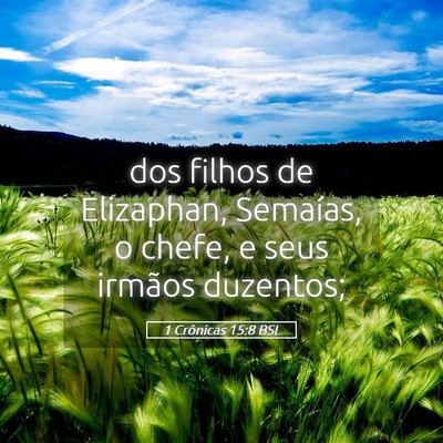 Picture 05 - 1 Crônicas 15:8 BSL - dos filhos de Elizaphan, Semaías, o chefe, e - Bible Verse Picture