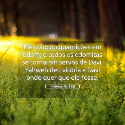 Picture 05 - 1 Crônicas 18:13 BSL - Ele colocou guarnições em Edom; e todos os - Bible Verse Picture