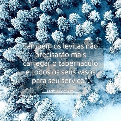 Picture 05 - 1 Crônicas 23:26 BSL - Também os levitas não precisarão mais carregar - Bible Verse Picture