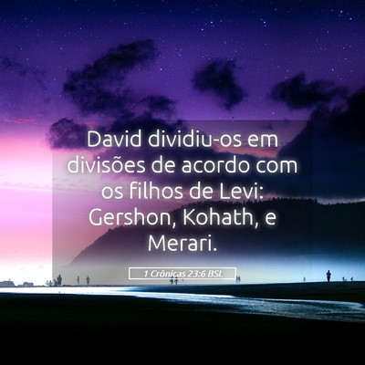 Picture 05 - 1 Crônicas 23:6 BSL - David dividiu-os em divisões de acordo com os - Bible Verse Picture
