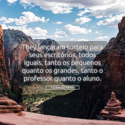 Picture 05 - 1 Crônicas 25:8 BSL - They lançaram sorteio para seus escritórios, - Bible Verse Picture