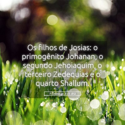 Picture 05 - 1 Crônicas 3:15 BSL - Os filhos de Josias: o primogênito Johanan, o - Bible Verse Picture