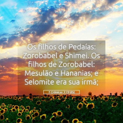 Picture 05 - 1 Crônicas 3:19 BSL - Os filhos de Pedaías: Zorobabel e Shimei. Os - Bible Verse Picture