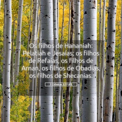 Picture 05 - 1 Crônicas 3:21 BSL - Os filhos de Hananiah: Pelatiah e Jesaías; os - Bible Verse Picture