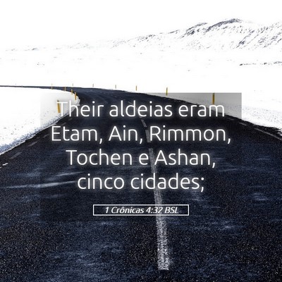Picture 05 - 1 Crônicas 4:32 BSL - Their aldeias eram Etam, Ain, Rimmon, Tochen e - Bible Verse Picture
