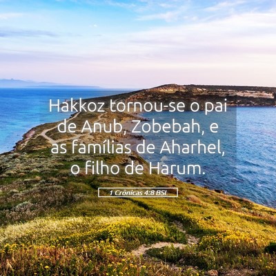 Picture 05 - 1 Crônicas 4:8 BSL - Hakkoz tornou-se o pai de Anub, Zobebah, e as - Bible Verse Picture