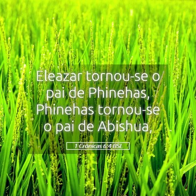 Picture 05 - 1 Crônicas 6:4 BSL - Eleazar tornou-se o pai de Phinehas, Phinehas - Bible Verse Picture