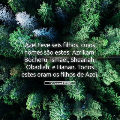 Picture 05 - 1 Crônicas 8:38 BSL - Azel teve seis filhos, cujos nomes são estes: - Bible Verse Picture