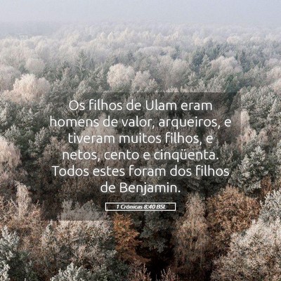 Picture 05 - 1 Crônicas 8:40 BSL - Os filhos de Ulam eram homens de valor, - Bible Verse Picture