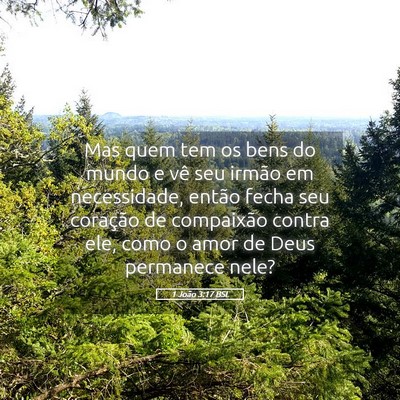 Picture 05 - 1 João 3:17 BSL - Mas quem tem os bens do mundo e vê seu irmão em - Bible Verse Picture