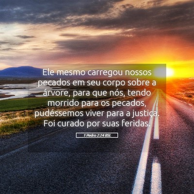 Picture 05 - 1 Pedro 2:24 BSL - Ele mesmo carregou nossos pecados em seu corpo - Bible Verse Picture