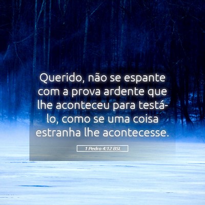 Picture 05 - 1 Pedro 4:12 BSL - Querido, não se espante com a prova ardente que - Bible Verse Picture