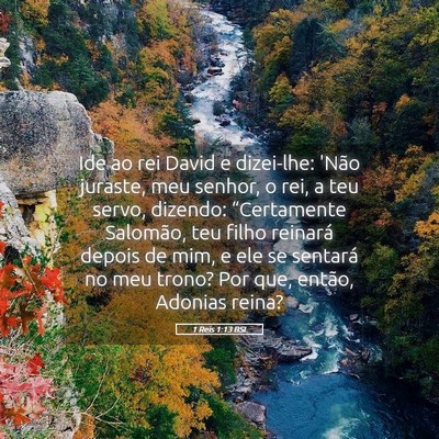 Picture 05 - 1 Reis 1:13 BSL - Ide ao rei David e dizei-lhe: 'Não juraste, meu - Bible Verse Picture