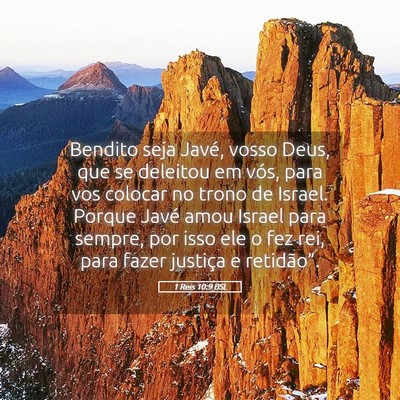 Picture 05 - 1 Reis 10:9 BSL - Bendito seja Javé, vosso Deus, que se deleitou - Bible Verse Picture