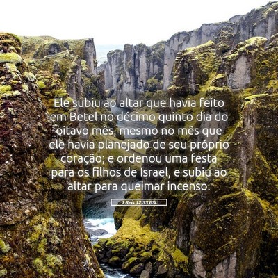Picture 05 - 1 Reis 12:33 BSL - Ele subiu ao altar que havia feito em Betel no - Bible Verse Picture