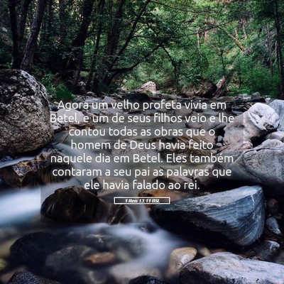 Picture 05 - 1 Reis 13:11 BSL - Agora um velho profeta vivia em Betel, e um de - Bible Verse Picture