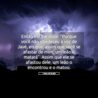 Picture 05 - 1 Reis 20:36 BSL - Então ele lhe disse: “Porque você não - Bible Verse Picture