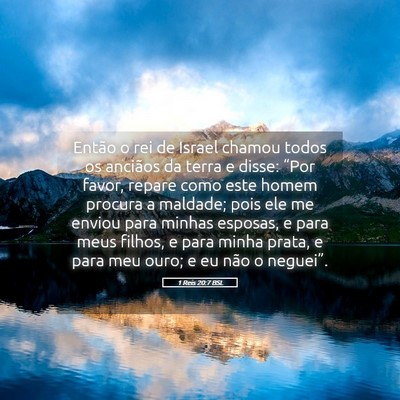 Picture 05 - 1 Reis 20:7 BSL - Então o rei de Israel chamou todos os anciãos - Bible Verse Picture