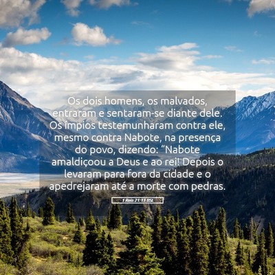 Picture 05 - 1 Reis 21:13 BSL - Os dois homens, os malvados, entraram e - Bible Verse Picture