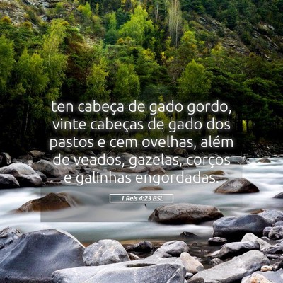 Picture 05 - 1 Reis 4:23 BSL - ten cabeça de gado gordo, vinte cabeças de gado - Bible Verse Picture