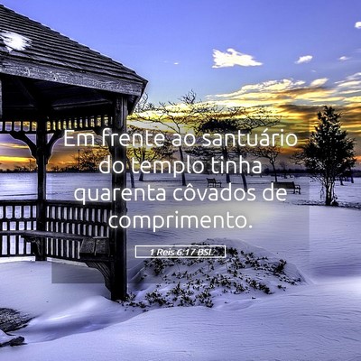 Picture 05 - 1 Reis 6:17 BSL - Em frente ao santuário do templo tinha quarenta - Bible Verse Picture