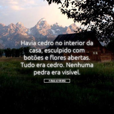 Picture 05 - 1 Reis 6:18 BSL - Havia cedro no interior da casa, esculpido com - Bible Verse Picture