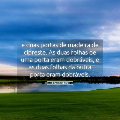 Picture 05 - 1 Reis 6:34 BSL - e duas portas de madeira de cipreste. As duas - Bible Verse Picture