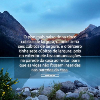 Picture 05 - 1 Reis 6:6 BSL - O piso mais baixo tinha cinco cúbitos de - Bible Verse Picture