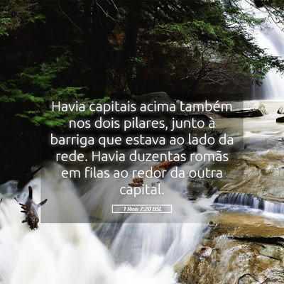 Picture 05 - 1 Reis 7:20 BSL - Havia capitais acima também nos dois pilares, - Bible Verse Picture
