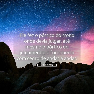 Picture 05 - 1 Reis 7:7 BSL - Ele fez o pórtico do trono onde devia julgar, - Bible Verse Picture