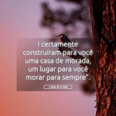 Picture 05 - 1 Reis 8:13 BSL - I certamente construíram para você uma casa de - Bible Verse Picture