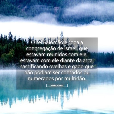 Picture 05 - 1 Reis 8:5 BSL - O rei Salomão e toda a congregação de Israel, - Bible Verse Picture