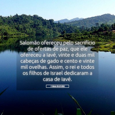 Picture 05 - 1 Reis 8:63 BSL - Salomão ofereceu pelo sacrifício de ofertas de - Bible Verse Picture