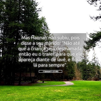 Picture 05 - 1 Samuel 1:22 BSL - Mas Hannah não subiu, pois disse a seu marido: - Bible Verse Picture