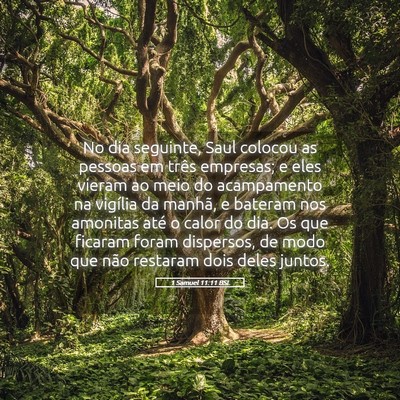 Picture 05 - 1 Samuel 11:11 BSL - No dia seguinte, Saul colocou as pessoas em três - Bible Verse Picture