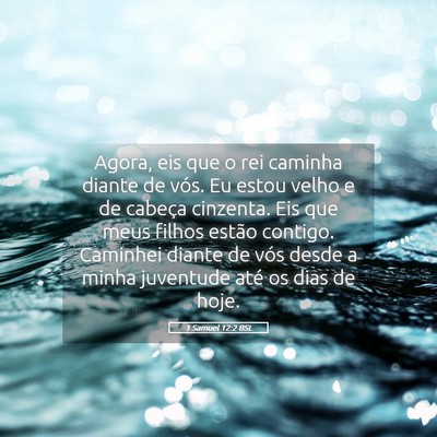 Picture 05 - 1 Samuel 12:2 BSL - Agora, eis que o rei caminha diante de vós. Eu - Bible Verse Picture