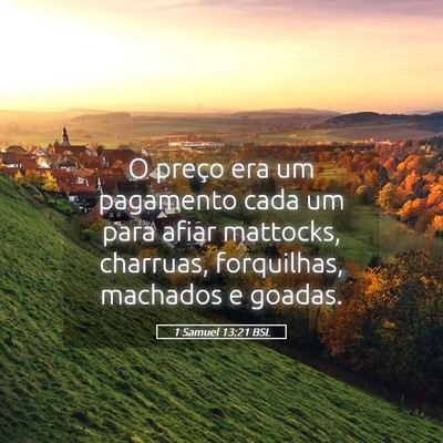 Picture 05 - 1 Samuel 13:21 BSL - O preço era um pagamento cada um para afiar - Bible Verse Picture