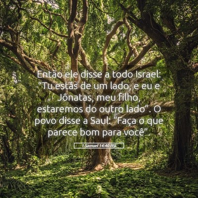 Picture 05 - 1 Samuel 14:40 BSL - Então ele disse a todo Israel: “Tu estás de - Bible Verse Picture