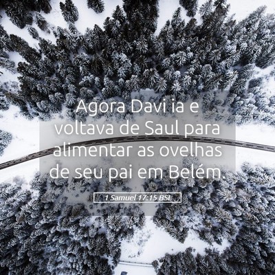 Picture 05 - 1 Samuel 17:15 BSL - Agora Davi ia e voltava de Saul para alimentar as - Bible Verse Picture