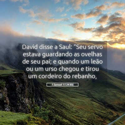 Picture 05 - 1 Samuel 17:34 BSL - David disse a Saul: “Seu servo estava guardando - Bible Verse Picture