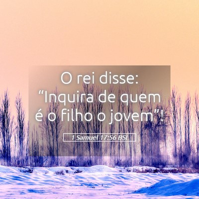 Picture 05 - 1 Samuel 17:56 BSL - O rei disse: “Inquira de quem é o filho o - Bible Verse Picture