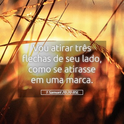 Picture 05 - 1 Samuel 20:20 BSL - Vou atirar três flechas de seu lado, como se - Bible Verse Picture