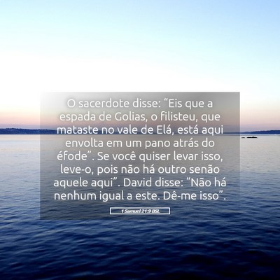 Picture 05 - 1 Samuel 21:9 BSL - O sacerdote disse: “Eis que a espada de Golias, - Bible Verse Picture